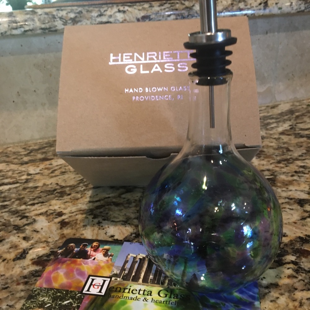 Henrietta Handmade Blown Glass Oil Dispenser NEW